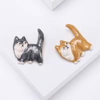 Enamel Brooch, Zinc Alloy, Dog, gold color plated, fashion jewelry & for woman 