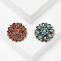Acrylic Brooch, Zinc Alloy, with Acrylic, Flower, gold color plated, vintage & fashion jewelry & Bohemian style & for woman 