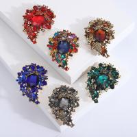 Crystal Brooch, Zinc Alloy, with Crystal, gold color plated, vintage & fashion jewelry & for woman & with rhinestone 