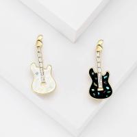 Enamel Brooch, Zinc Alloy, Guitar, gold color plated, vintage & fashion jewelry & for woman 