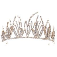 Bridal Tiaras, Zinc Alloy, with Crystal, plated, fashion jewelry & for woman & with rhinestone Inner Approx 140mm cm 