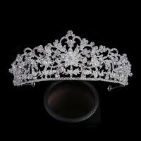 Bridal Tiaras, Zinc Alloy, with Crystal, silver color plated, fashion jewelry & for woman & with rhinestone, silver color, Inner Approx 140mm cm 