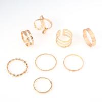 Zinc Alloy Ring Set, plated, 8 pieces & Adjustable & for woman [