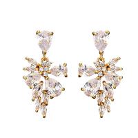 Cubic Zirconia Micro Pave Brass Earring, plated, micro pave cubic zirconia & for woman 