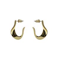 Brass Stud Earring, plated, for woman 30mm 