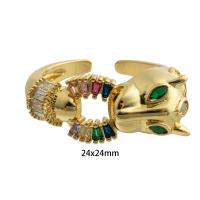 Cubic Zirconia Micro Pave Brass Finger Ring, gold color plated, Adjustable & fashion jewelry & micro pave cubic zirconia, mixed colors 