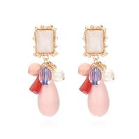 Resin Zinc Alloy Earring, with Resin, Teardrop, plated, fashion jewelry 