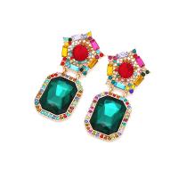 Zinc Alloy Rhinestone Drop Earring, Star, plated, fashion jewelry & with rhinestone, multi-colored 