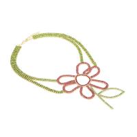 Rhinestone Zinc Alloy Necklace, with 6cm extender chain, Flower, plated, fashion jewelry & with rhinestone, multi-colored cm [