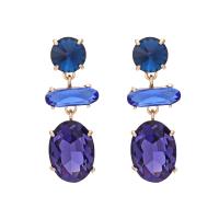 Zinc Alloy Rhinestone Drop Earring, with Glass Rhinestone, plated, fashion jewelry 