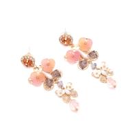 Crystal Rhinestone Earring, Zinc Alloy, with Crystal, Butterfly, plated, fashion jewelry & with rhinestone, pink [