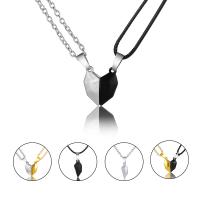 Couple Zinc Alloy Necklace, with Linen, plated, fashion jewelry & for woman [