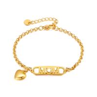 Acier inoxydable 304 bracelet, avec 4.5cmm chaînes de rallonge, Placage ionique sous vide, bijoux de mode & pour femme, doré cm, Vendu par PC