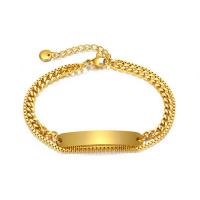 Acier inoxydable 304 bracelet, avec 4cm chaînes de rallonge, Placage ionique sous vide, bijoux de mode & pour femme, plus de couleurs à choisir cm, Vendu par PC