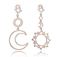Asymmetric Earrings, Zinc Alloy, rose gold color plated, fashion jewelry & for woman, rose gold color 
