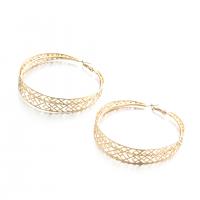 Zinc Alloy Hoop Earring, gold color plated, fashion jewelry & for woman, golden, 70mm 