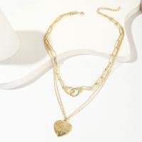 Fashion Multi Layer Necklace, Zinc Alloy, plated, Double Layer & fashion jewelry & for woman cm 