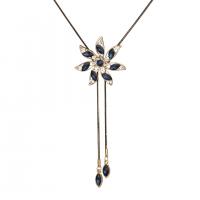 Kristall Zinklegierung Halskette, mit Kristall, plattiert, Modeschmuck & für Frau & mit Strass, zwei verschiedenfarbige, 43x43mm, Länge:90 cm, verkauft von PC[