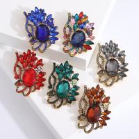 Crystal Brooch, Zinc Alloy, with Crystal, Flower, gold color plated, fashion jewelry & for woman & with rhinestone 