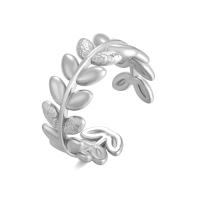 Stainless Steel Finger Ring, 316L Stainless Steel, Leaf, Vacuum Ion Plating, Adjustable & fashion jewelry & for woman inner ~21mm [
