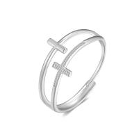 Stainless Steel Finger Ring, 316L Stainless Steel, Cross, Vacuum Ion Plating, Adjustable & fashion jewelry & for woman inner ~21mm [
