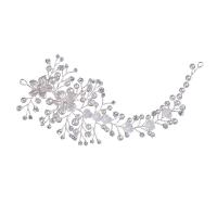 Rhombus Fimo Perlen, Zinklegierung, mit Kristall & Kunststoff Perlen, Modeschmuck & für Frau, weiß, 250x80mm, verkauft von Strang[
