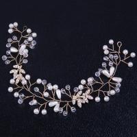 Headband, Zinc Alloy, with Crystal & Plastic Pearl, fashion jewelry & for woman & with rhinestone [