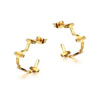 Titanium Steel Earrings, Vacuum Ion Plating, fashion jewelry & for woman, golden [
