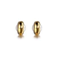 Titanium Steel Earrings, with Plastic Pearl, Vacuum Ion Plating, fashion jewelry & for woman, golden [