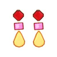 Resin Zinc Alloy Earring, with Resin, Geometrical Pattern, plated, fashion jewelry 