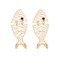 Zinc Alloy Drop Earring, with Plastic, Fish, plated, fashion jewelry 