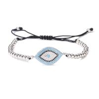 Evil Eye Jewelry Bracelet, Brass, with Nylon Cord, plated, fashion jewelry & micro pave cubic zirconia Approx 17 cm 