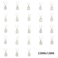 Stainless Steel Jewelry Necklace, 304 Stainless Steel, Square, plated, fashion jewelry silver color mm 