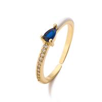 Cubic Zircon Brass Finger Ring, plated, fashion jewelry & micro pave cubic zirconia & enamel inner .7 ~1.9cm [