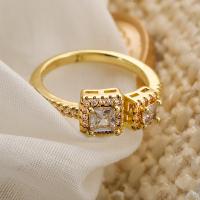 Cubic Zircon Brass Finger Ring, plated, fashion jewelry & micro pave cubic zirconia inner .7 ~1.9cm [