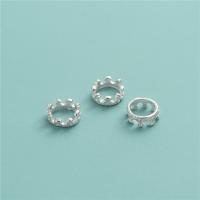 Sterling Silver Spacer Beads, 925 Sterling Silver, Crown, DIY & hollow, silver color Approx 6mm [