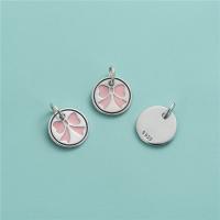 Sterling Silver Pendants, 925 Sterling Silver, Flat Round, DIY & epoxy gel, silver color, 12mm Approx 3.6mm 
