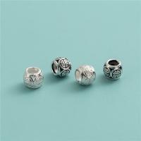 argent sterling 925 perle à grand trou, Rond, DIY, plus de couleurs à choisir, 4.6mm Environ 3mm, Vendu par PC[