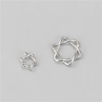 Sterling Silver Star Pendants, 925 Sterling Silver, Hexagram, DIY & hollow, silver color 