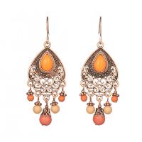 Gemstone Drop Earring, Zinc Alloy, with Gemstone, plated, fashion jewelry & handmade & for woman 