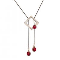 Kristall Zinklegierung Halskette, mit Kristall, plattiert, Modeschmuck & für Frau & mit Strass, keine, 35x35mm, Länge:90 cm, verkauft von PC[