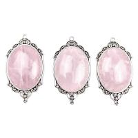 Pendentifs quartz naturel, quartz rose, avec alliage de zinc, bijoux de mode & DIY & pour femme, rose Vendu par PC