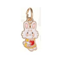 Zinc Alloy Animal Pendants, Rabbit, gold color plated, DIY & enamel, mixed colors [