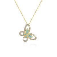 Rhinestone Zinc Alloy Necklace, Butterfly, plated, for woman & with rhinestone & hollow Approx 50 cm [