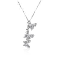 Rhinestone Zinc Alloy Necklace, Butterfly, plated, for woman & with rhinestone Approx 50 cm 