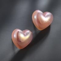 Zinc Alloy Stud Earring, Heart, fashion jewelry & for woman, pink 