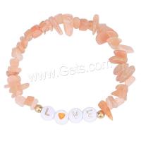 Agate Bracelets, Sun Agate, with Acrylic, irregular, handmade, elastic & for woman Approx 18 cm [