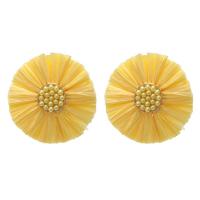 Fashion Create Jewelry Earring, Rafidah Grass, with Plastic Pearl & Zinc Alloy, Flower, gold color plated, folk style & for woman 