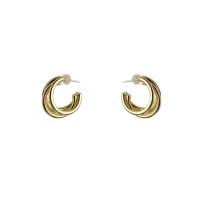 Brass Stud Earring, Letter C, gold color plated, fashion jewelry & for woman, 20mm [