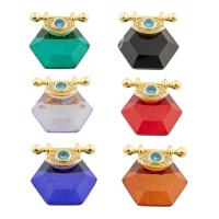 Resin Brass Pendants, with Resin, Hexagon, gold color plated, fashion jewelry & DIY & micro pave cubic zirconia [